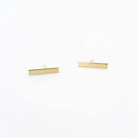 14k Gold Skinny Bar Post Earrings