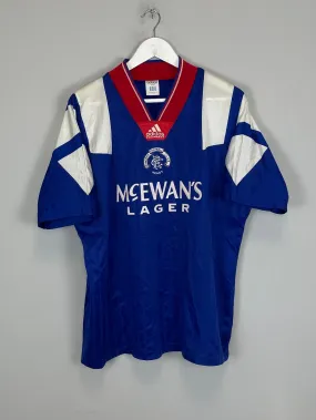 1992/94 RANGERS HOME SHIRT (M) ADIDAS