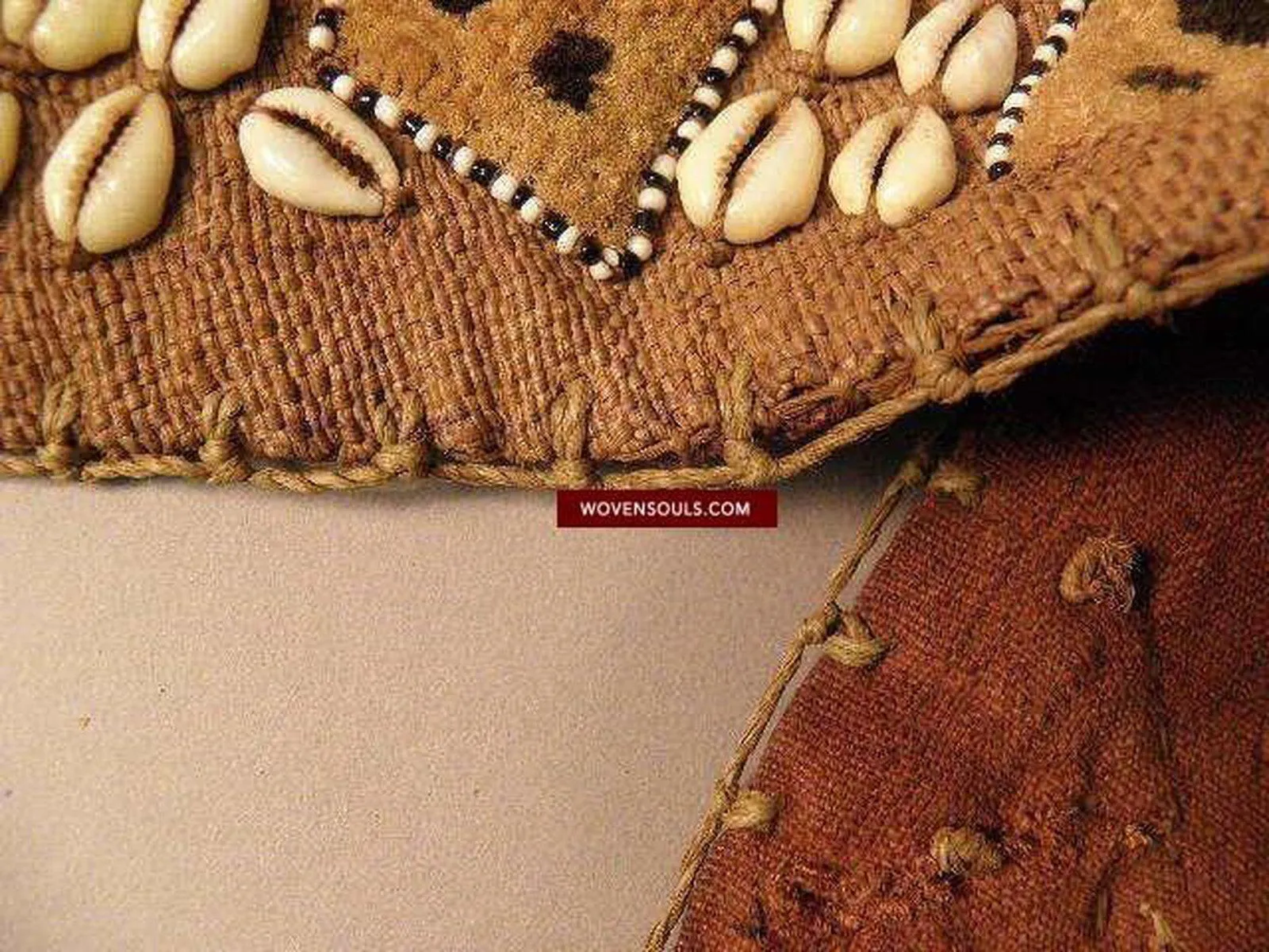 842 Rare Antique Kuba Ceremonial Raffia Jacket with Cowrie Shells