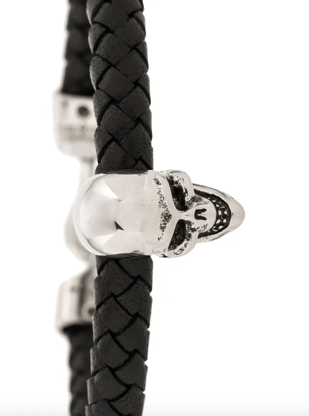 Alexander McQueen skull leather bracelet