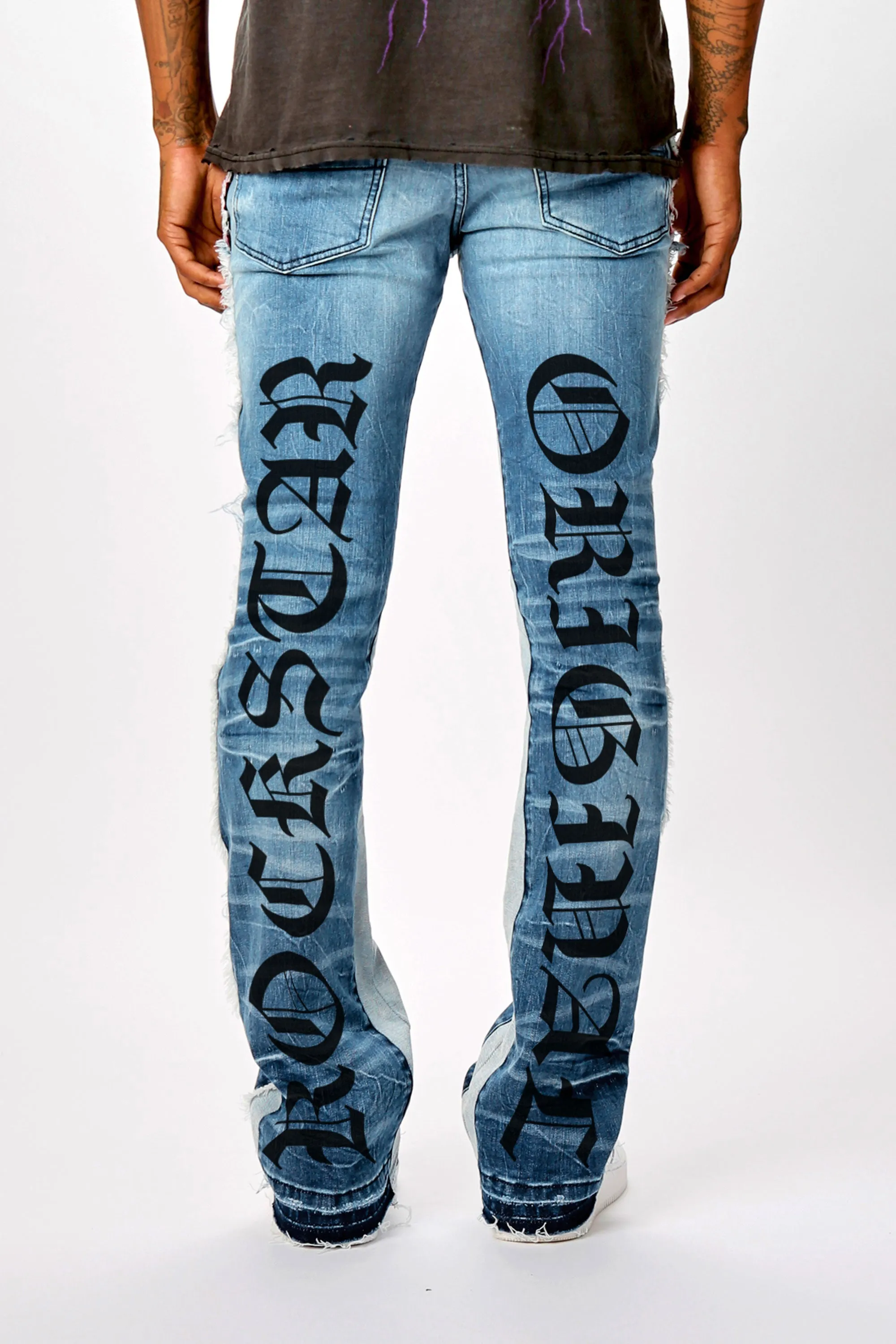 Arc Black/Blue Graphic Flare Jean