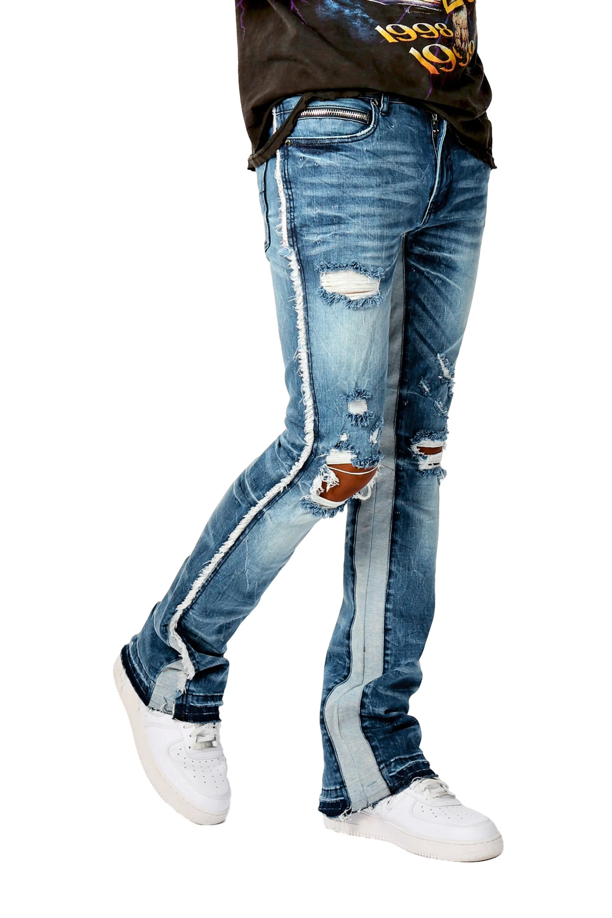 Arc Black/Blue Graphic Flare Jean