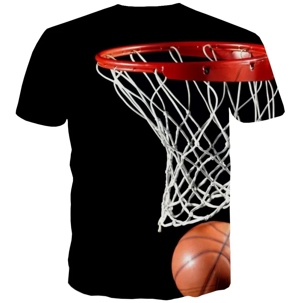 Basketball T shirts Men Night View Tshirt Printed Galaxy Tshirts Cool City T-shirts Graphic