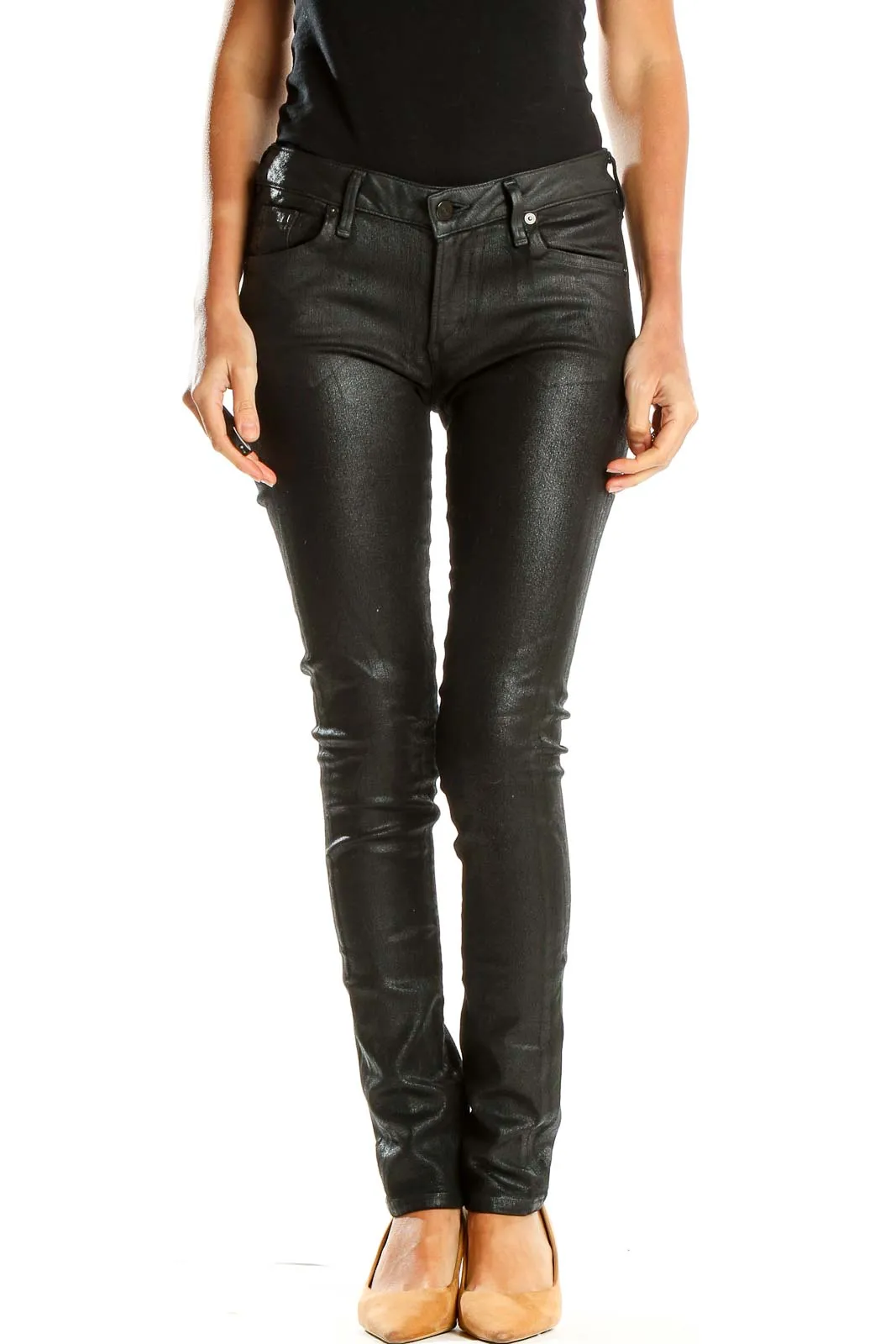 Black Coated Skinny Jeans