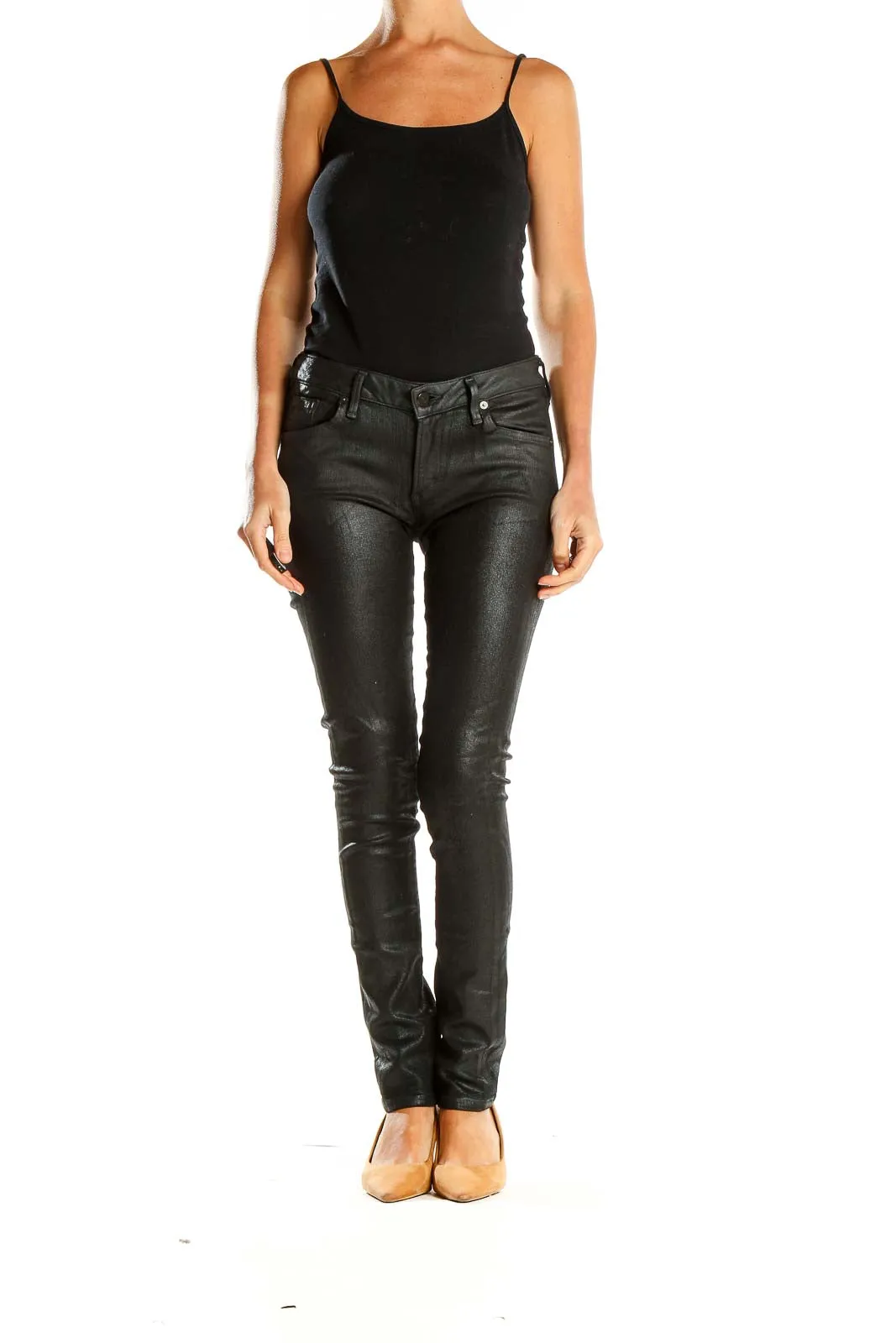 Black Coated Skinny Jeans