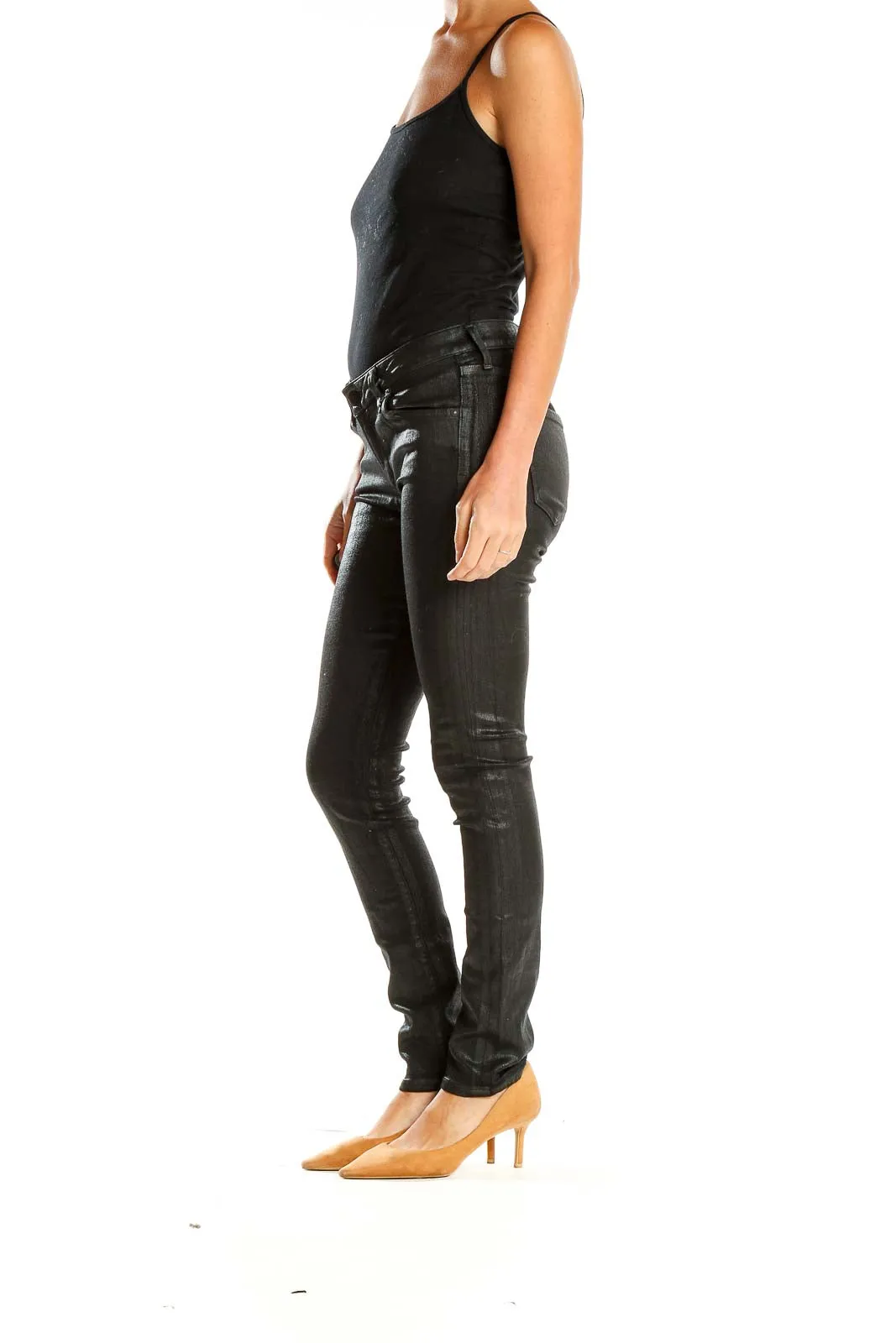 Black Coated Skinny Jeans