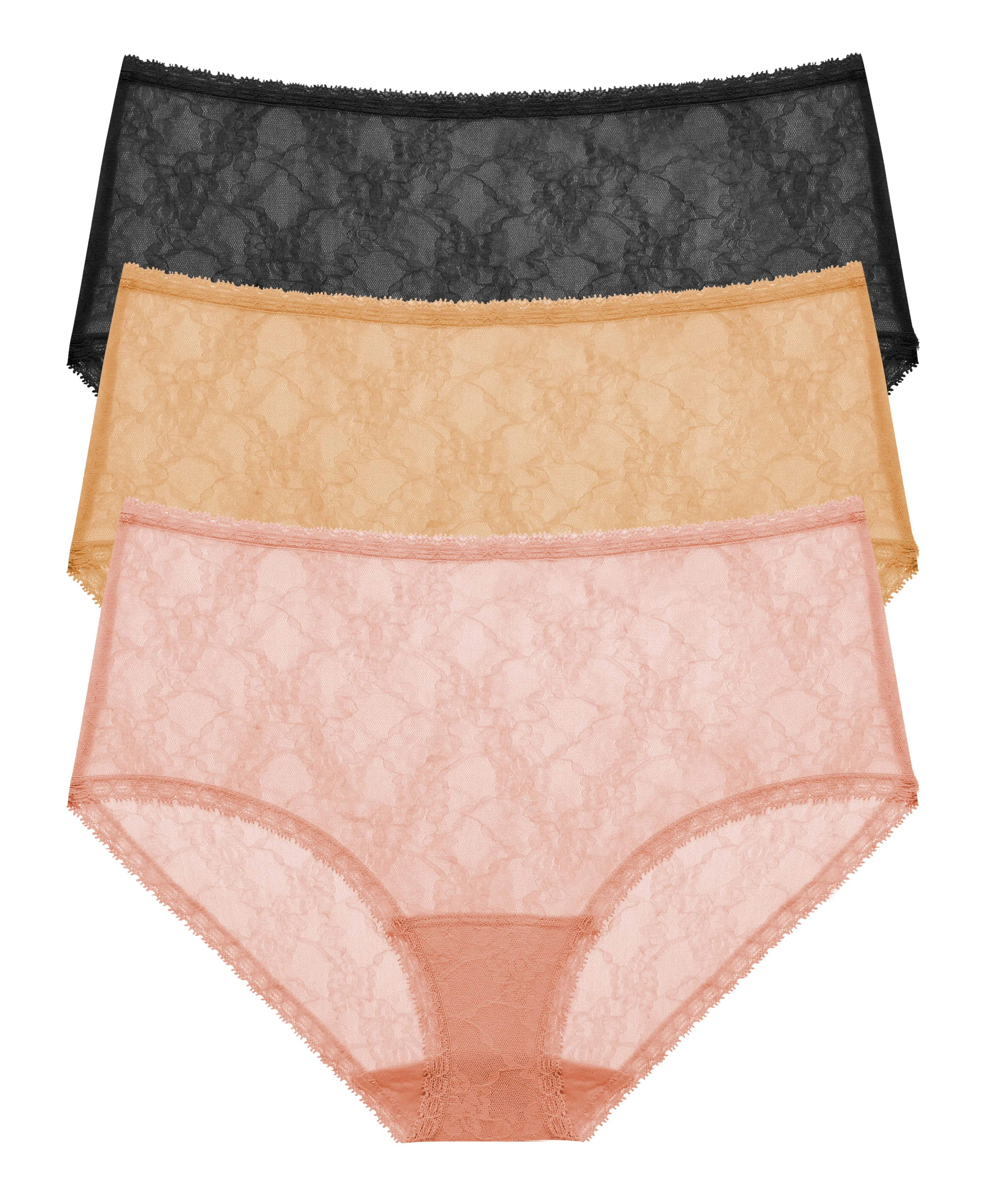 Bliss Allure One-Size Lace Full Brief 3-Pack