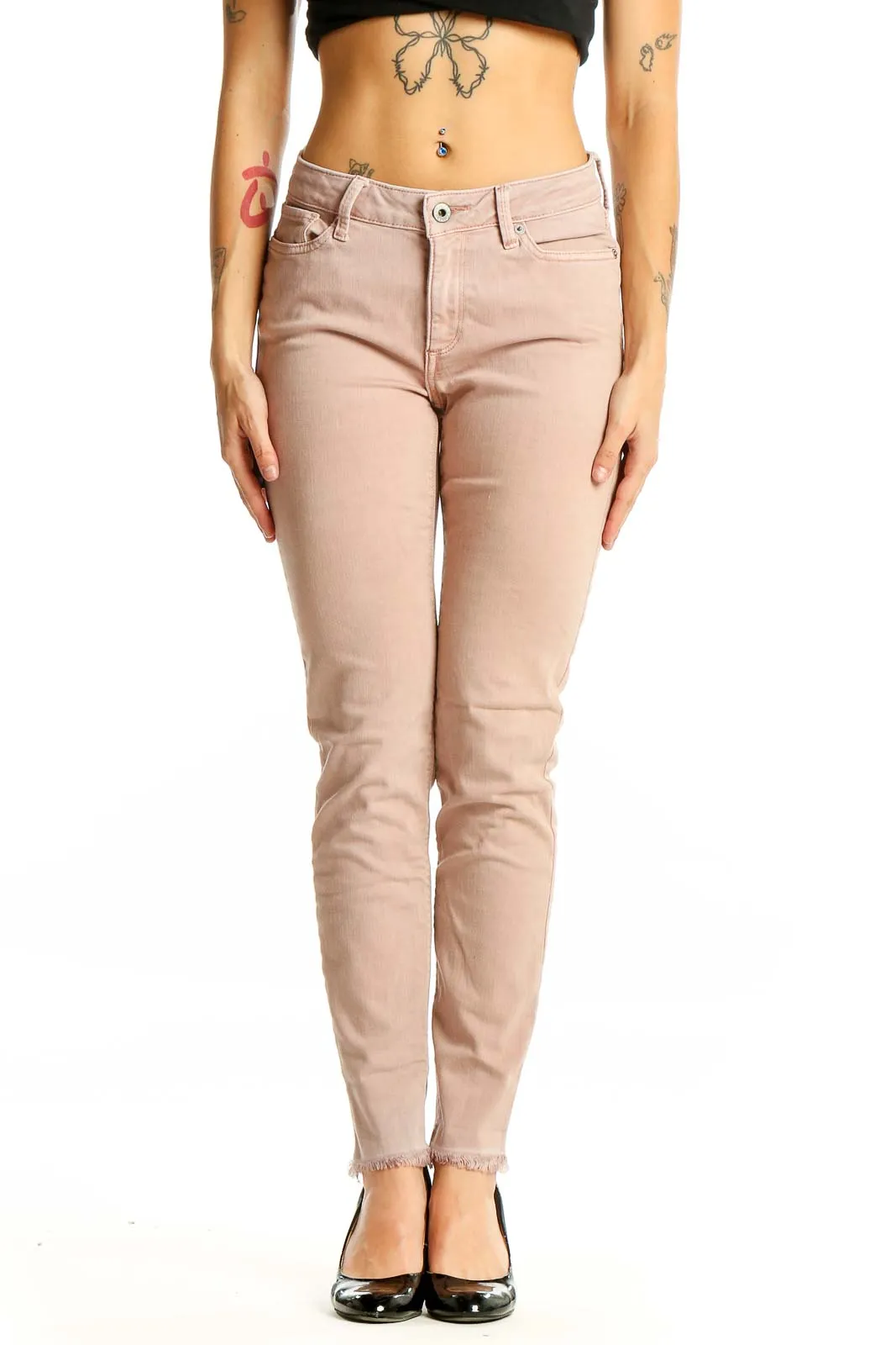 Blush Pink Slim Fit Denim Jeans