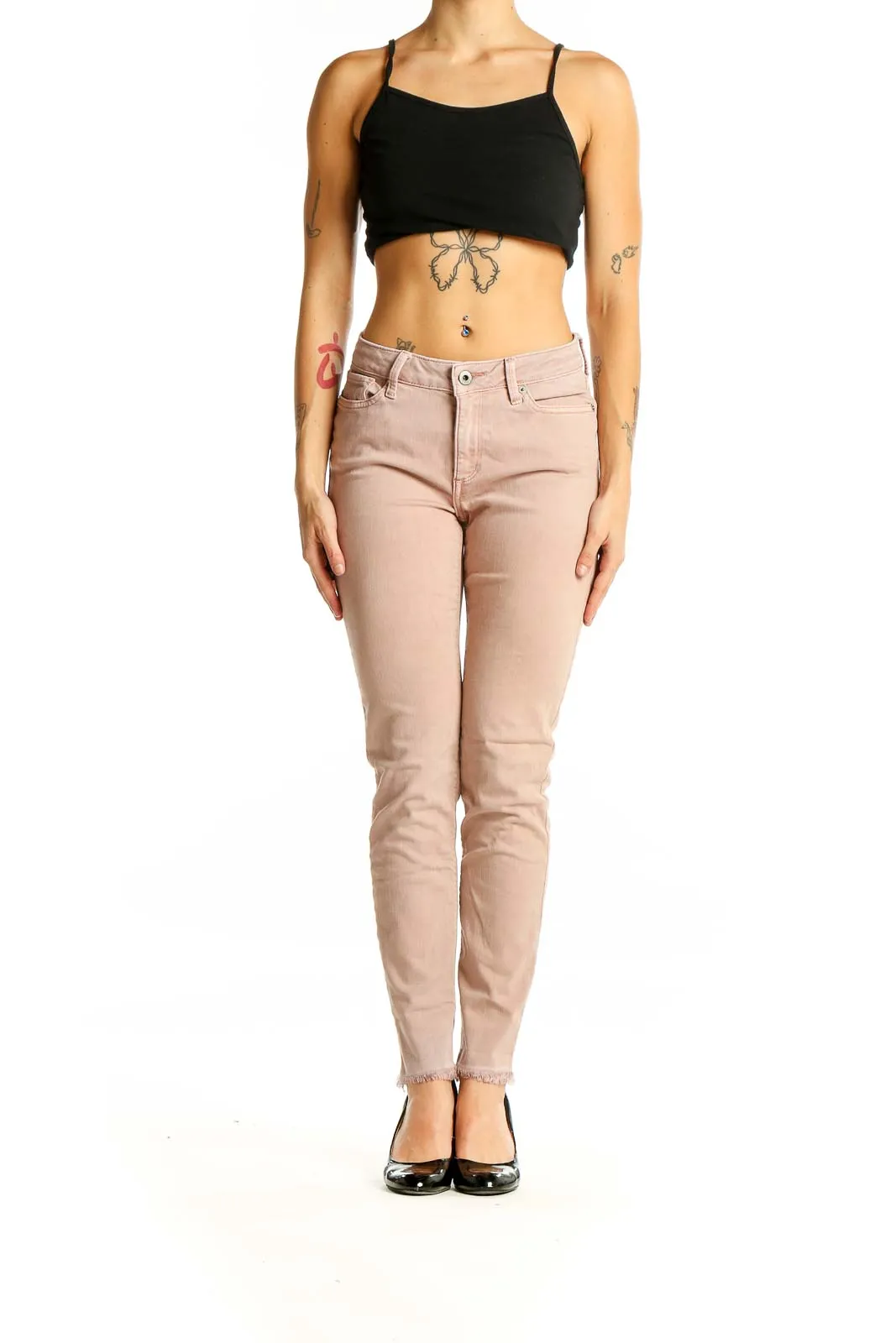 Blush Pink Slim Fit Denim Jeans