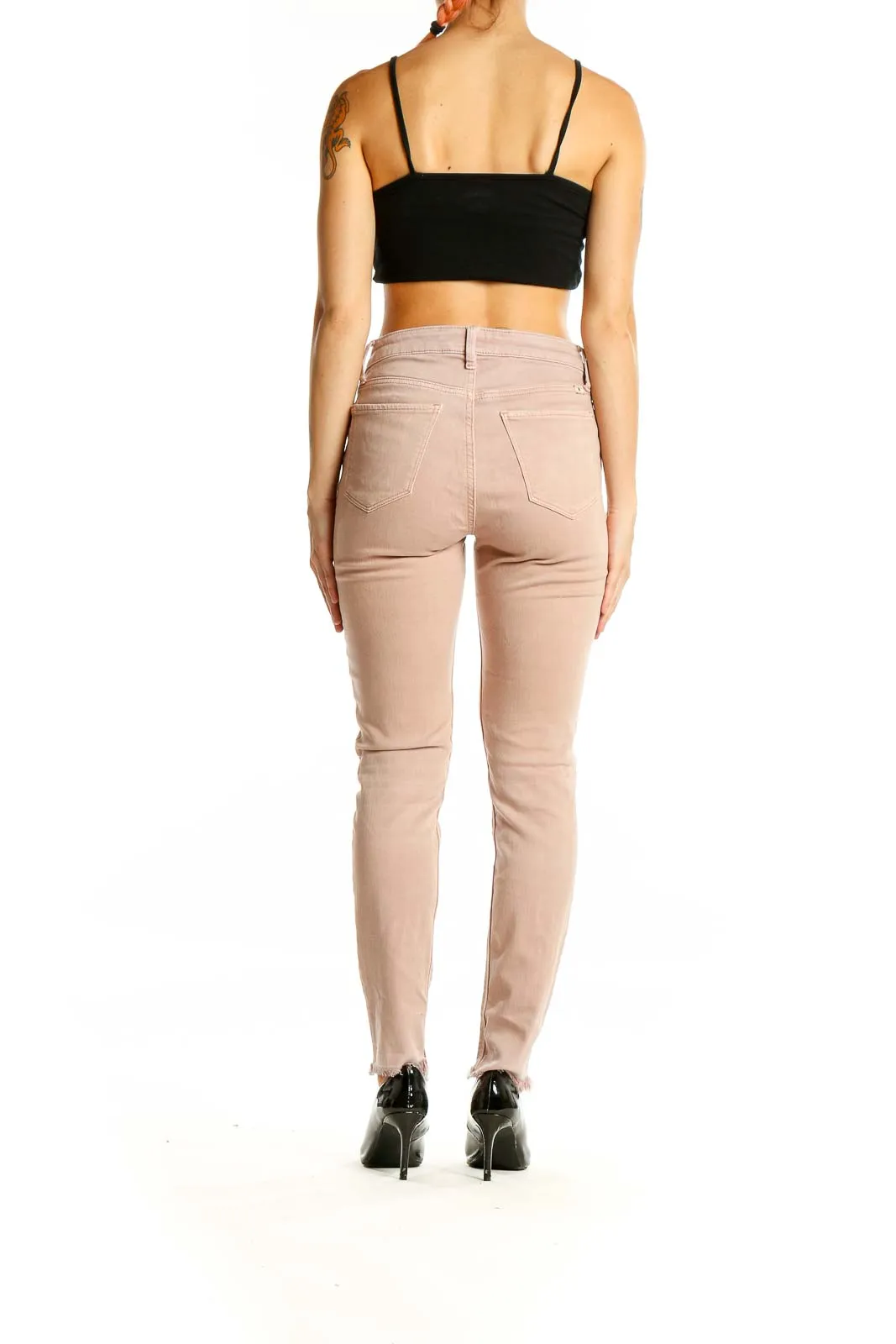 Blush Pink Slim Fit Denim Jeans