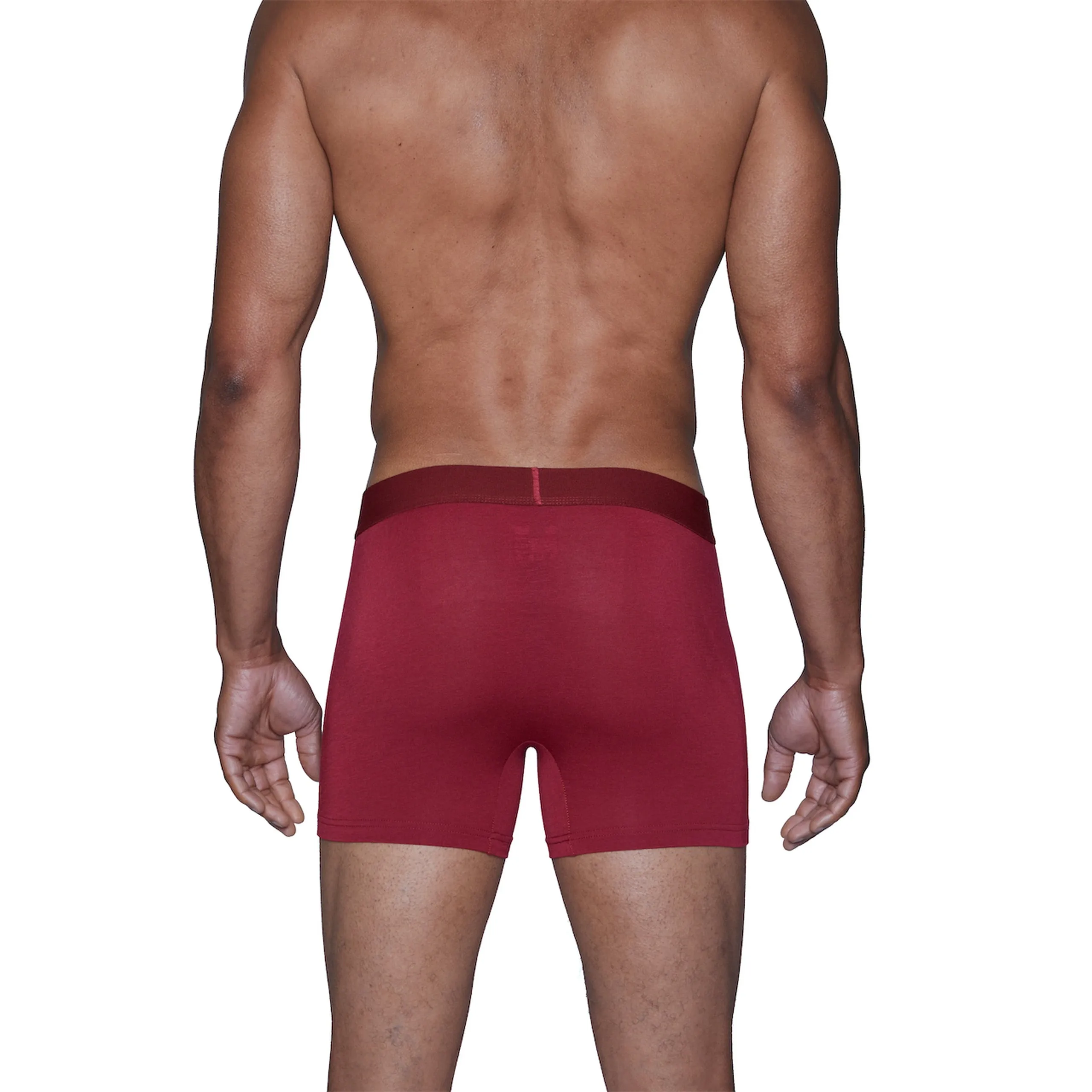 Boxer Brief w/ Fly in Burgundy Red by Wood Underwear