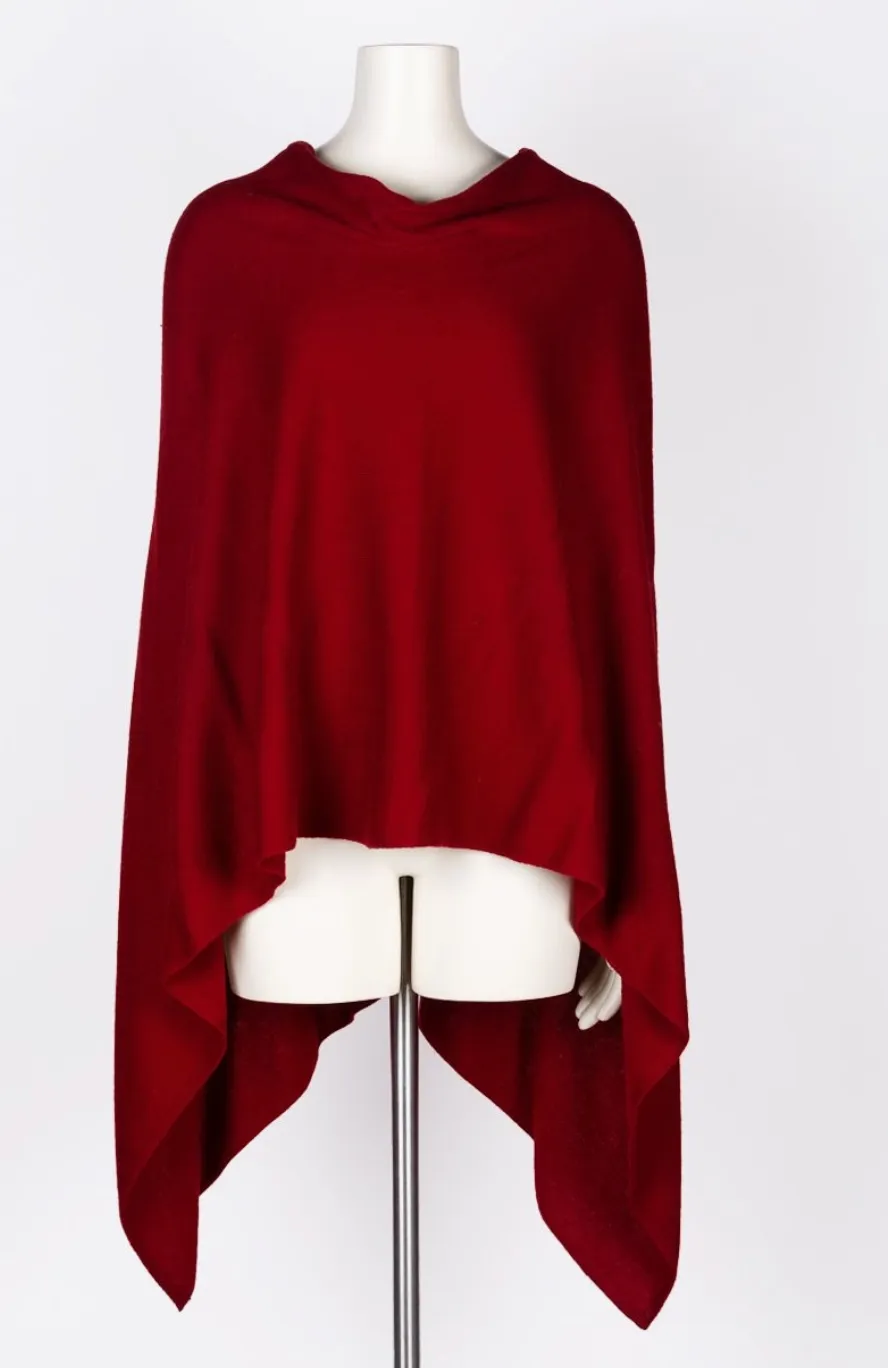 Burgundy Cashmere Poncho