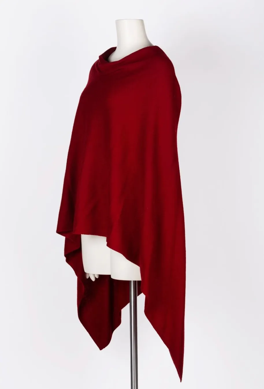 Burgundy Cashmere Poncho