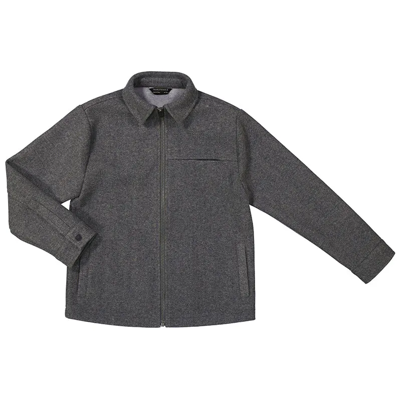 Charcoal Flannel Zip Jacket