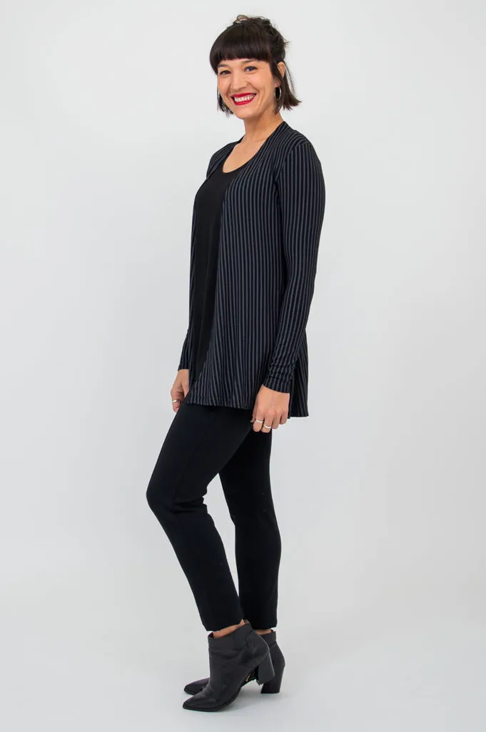 Chopra Jacket, Blk/Grey Stripe, Bamboo - Final Sale