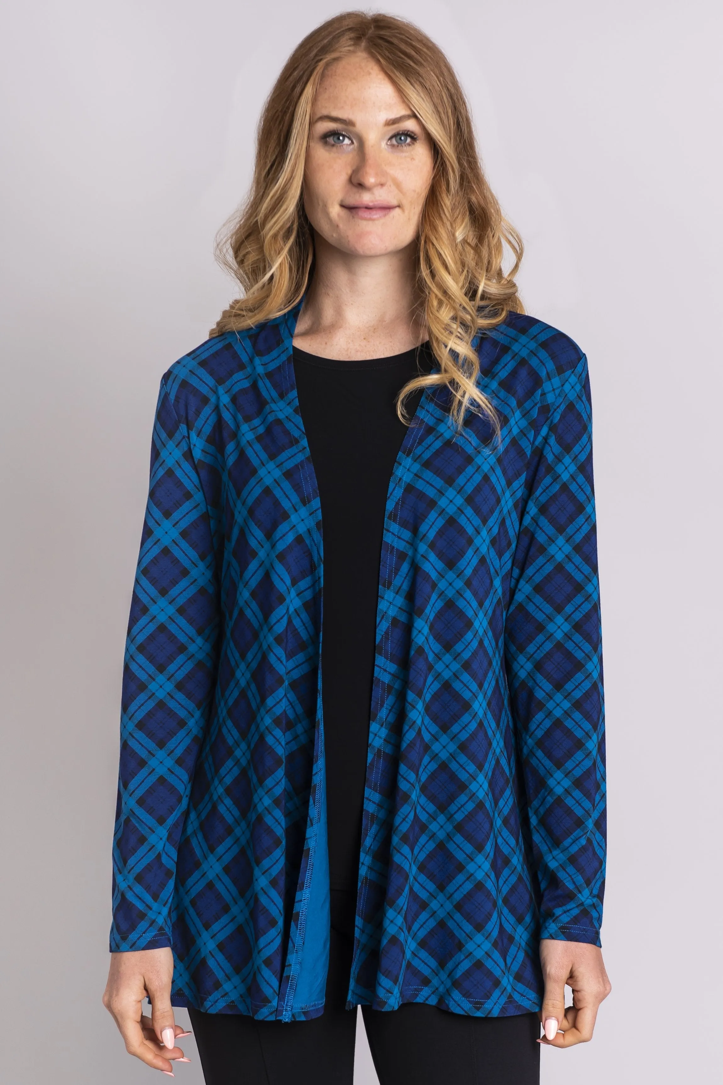 Chopra Jacket, Teal Plaid, Bamboo - Final Sale