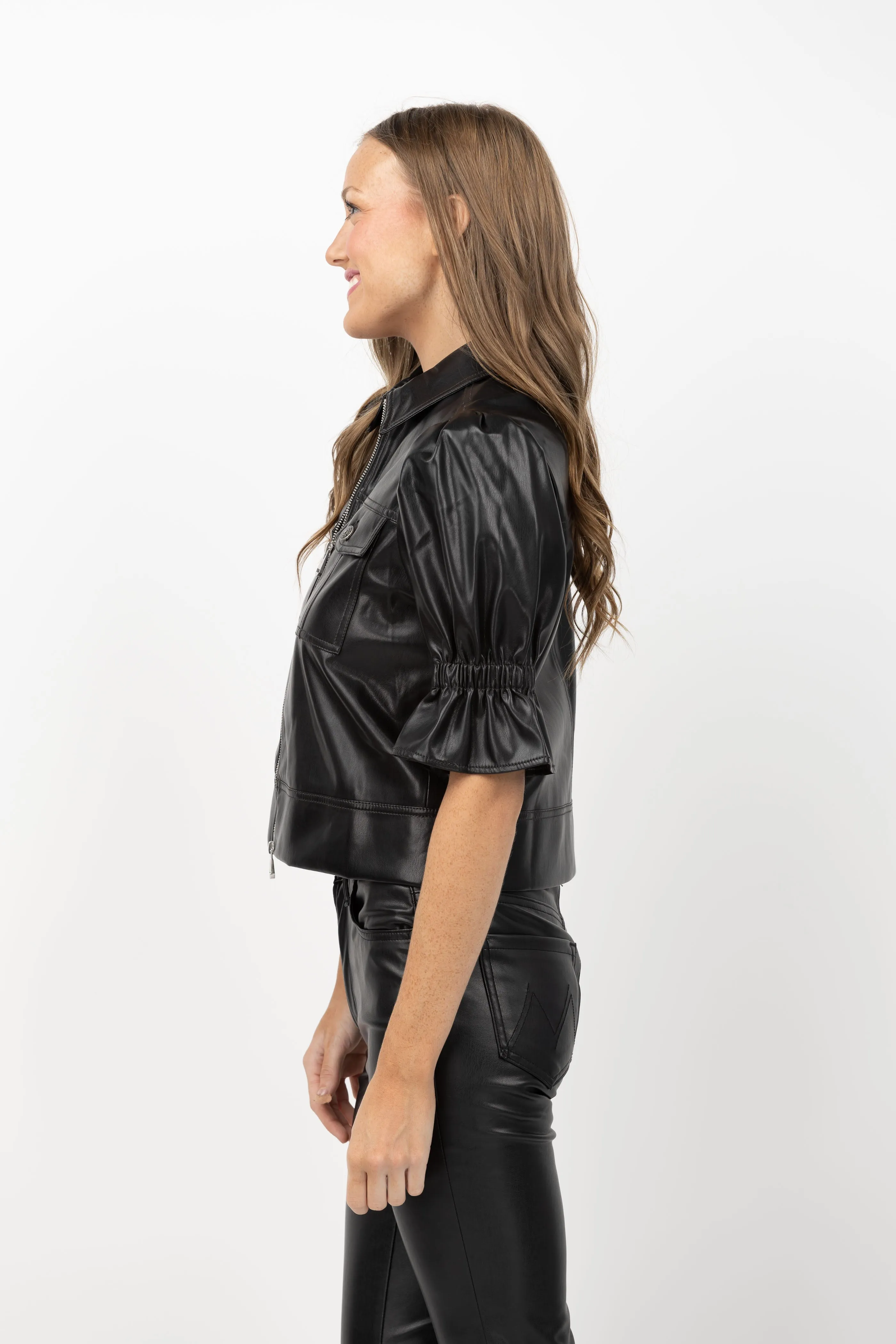 Cinq a Sept Lite Leather Jacket in Black