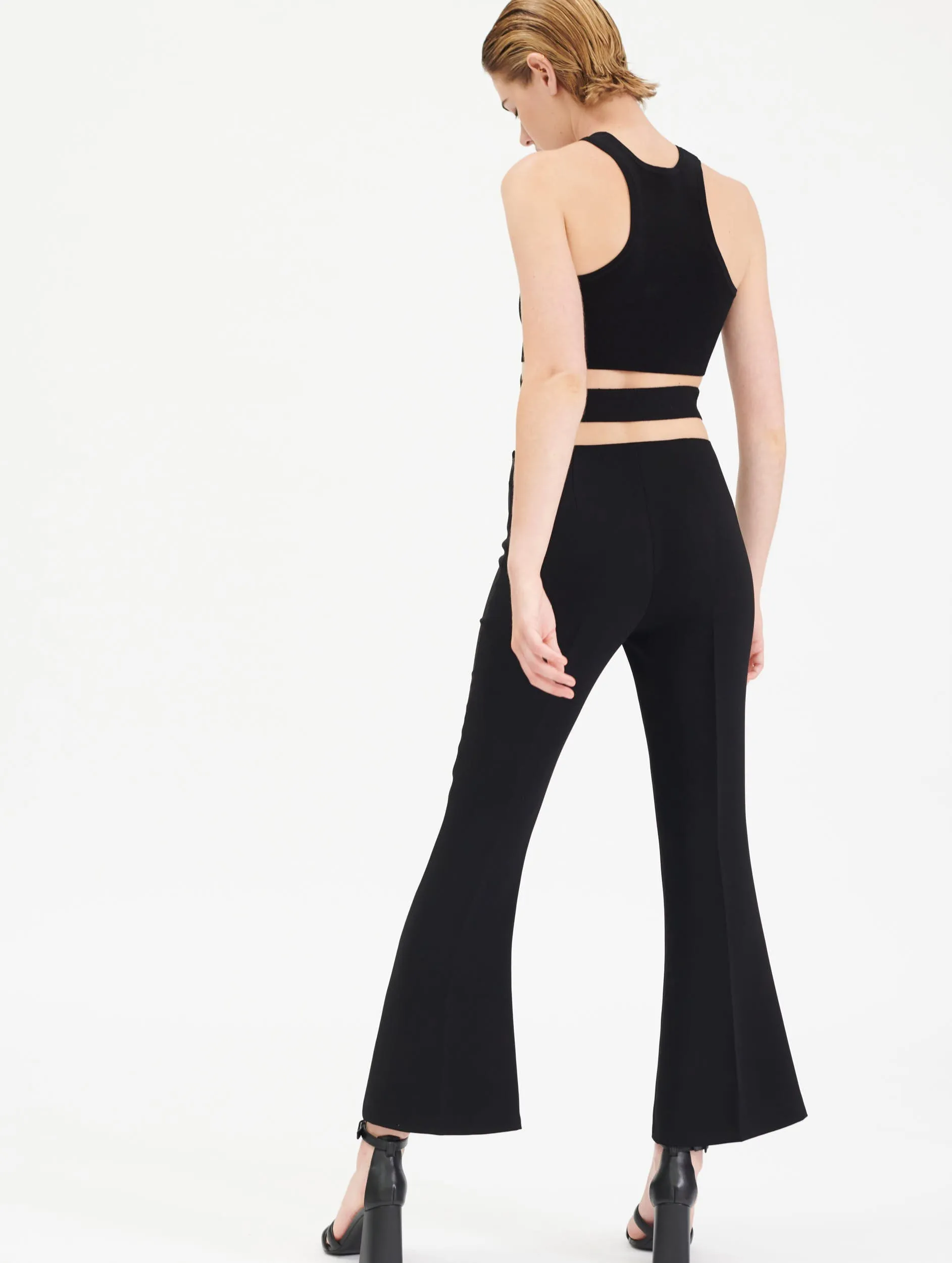 Crepe trumpet trousers