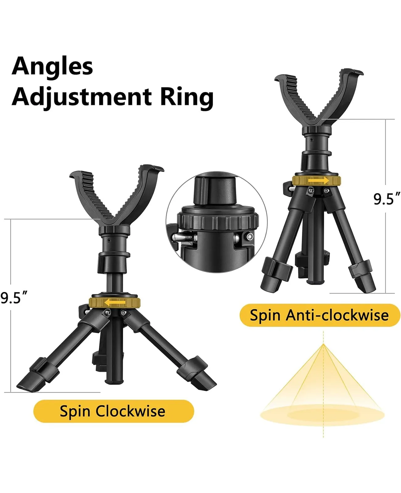 CVLIFE Shooting Rest Tripod 11.8" - 25" Adjustable Height Tripod