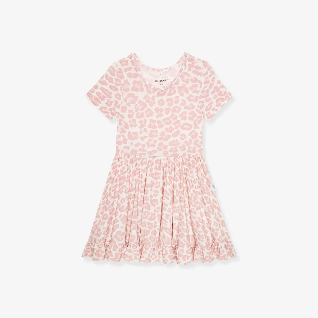 Delaney Short Sleeve Ruffled Twirl Dress