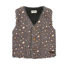 Denim Animal Print Vest