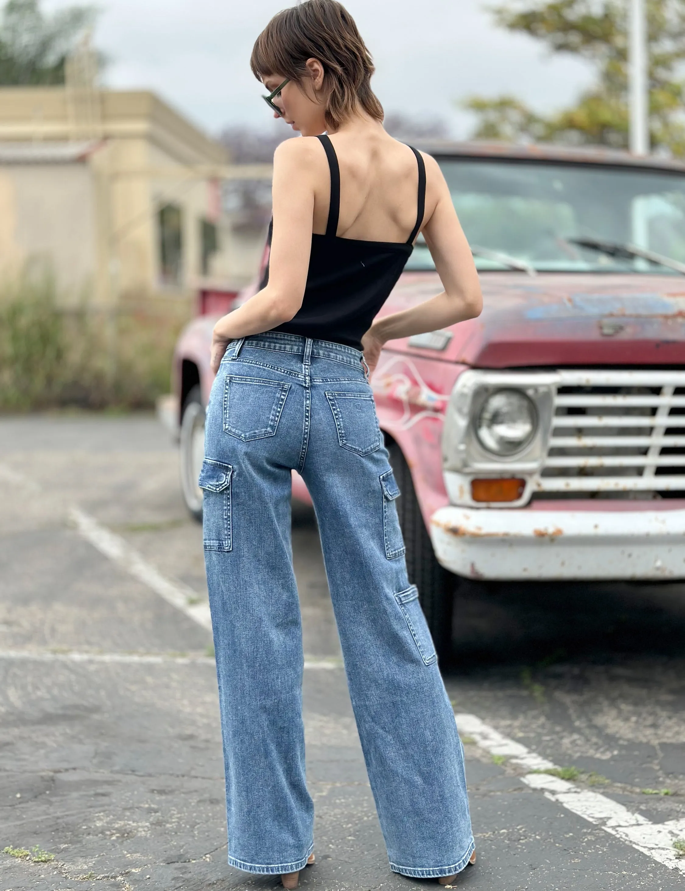 Denim Relaxed Cargo Jeans