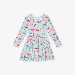 Edie Long Sleeve Ruffled Twirl Dress