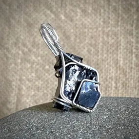 Elite Shungite Pendant 8.7g in Sterling Silver Setting, Edgy