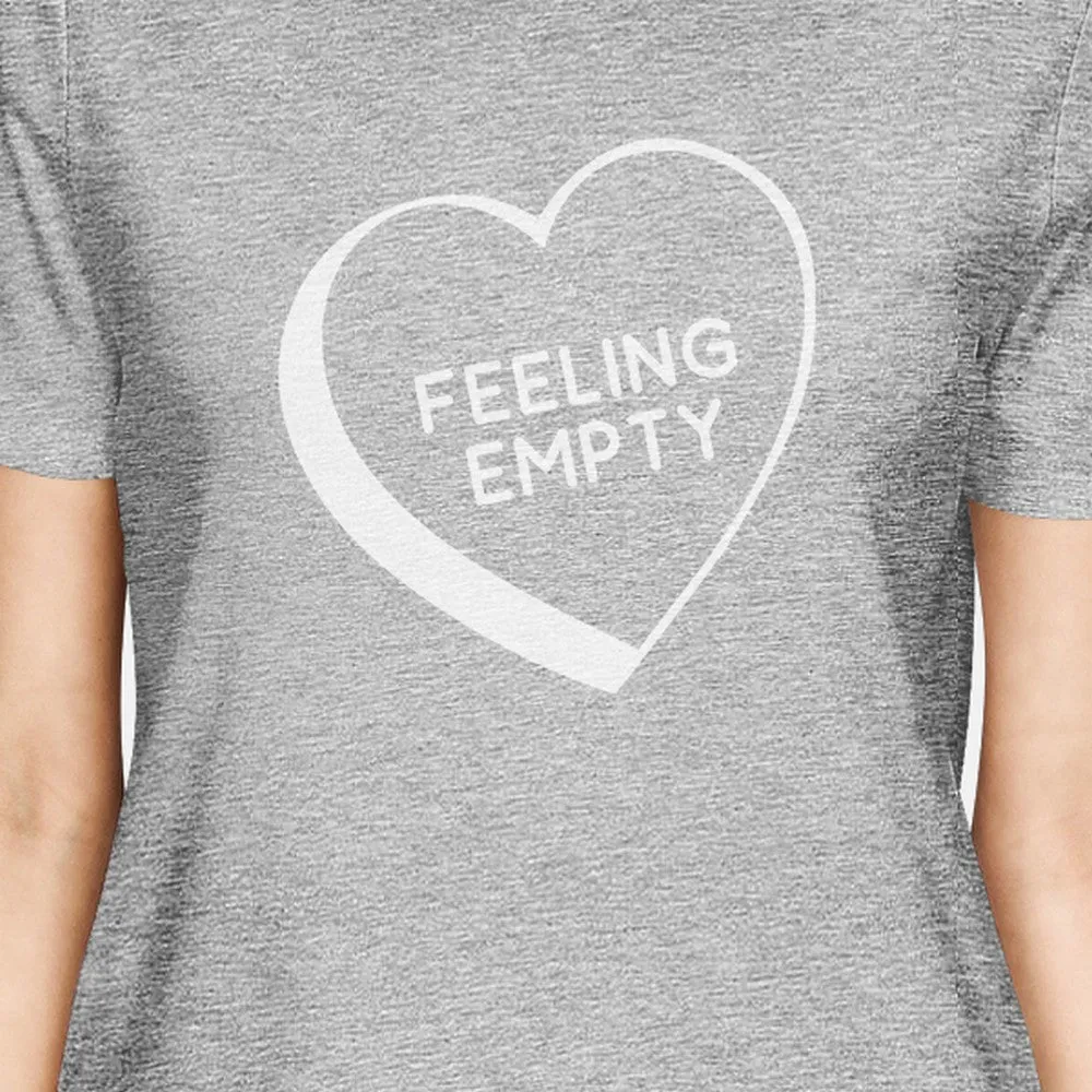 Feeling Empty Heart Grey Cute Crewneck T-Shirt Trendy Design