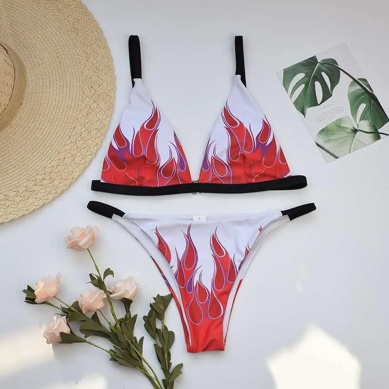 Flame Print Bikini