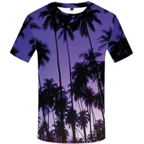 Forest T-shirt Men Tree Tshirt Printed Beach T-shirts 3d Purple Tshirts Novelty Short Sleeve Hip hop Men women New Slim Big Size