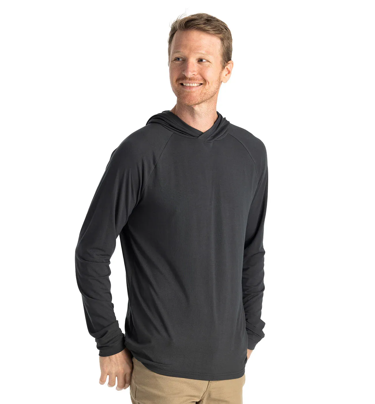 Free Fly Men's Bamboo Flex Hoodie in Black Sand