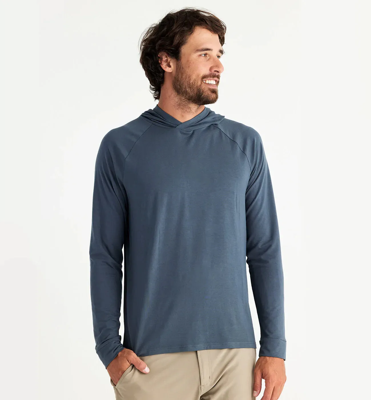 Free Fly Men's Bamboo Flex Hoodie in Midnight