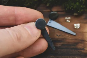 Frosted Jacket Earrings (black / silver)