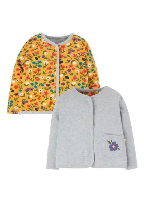 Frugi Reversible Joy Jacket Grey Marl Wild Flower