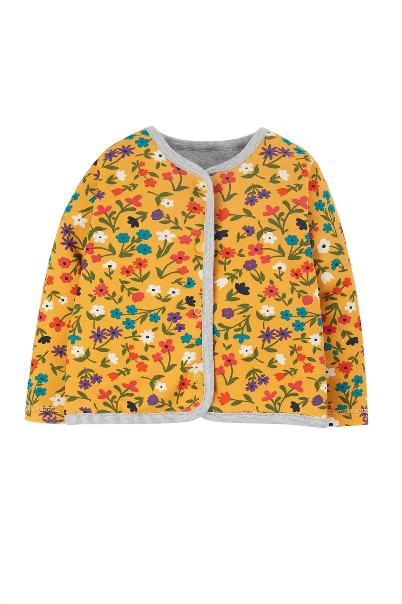 Frugi Reversible Joy Jacket Grey Marl Wild Flower