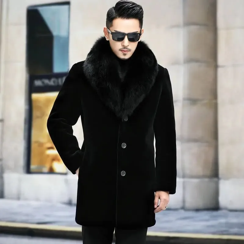 Funki Buys | Jackets | Men's Long Faux Fur Buttoned Up Coat