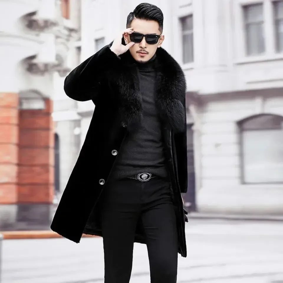 Funki Buys | Jackets | Men's Long Faux Fur Buttoned Up Coat