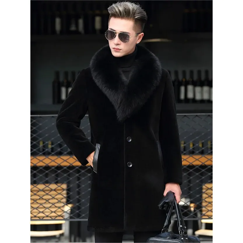 Funki Buys | Jackets | Men's Long Faux Fur Buttoned Up Coat