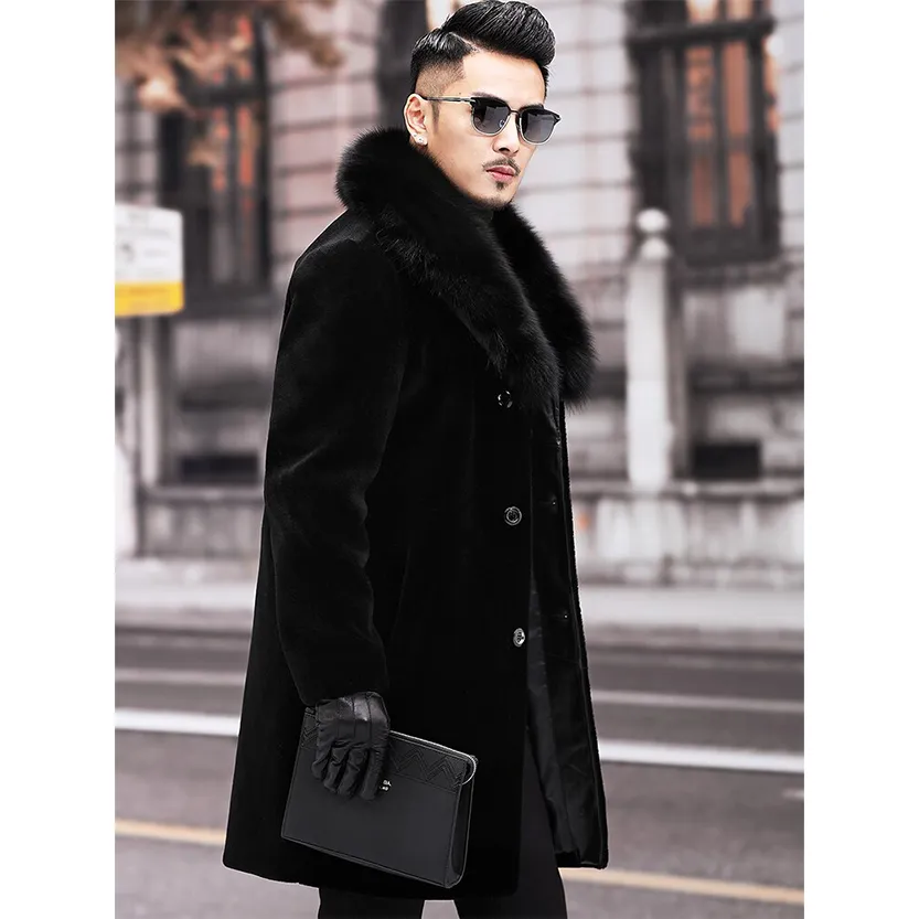 Funki Buys | Jackets | Men's Long Faux Fur Buttoned Up Coat