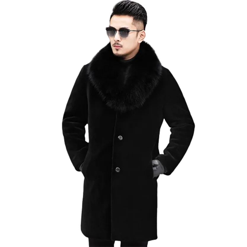 Funki Buys | Jackets | Men's Long Faux Fur Buttoned Up Coat