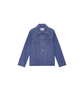 GANNI Stripe Denim Jacket