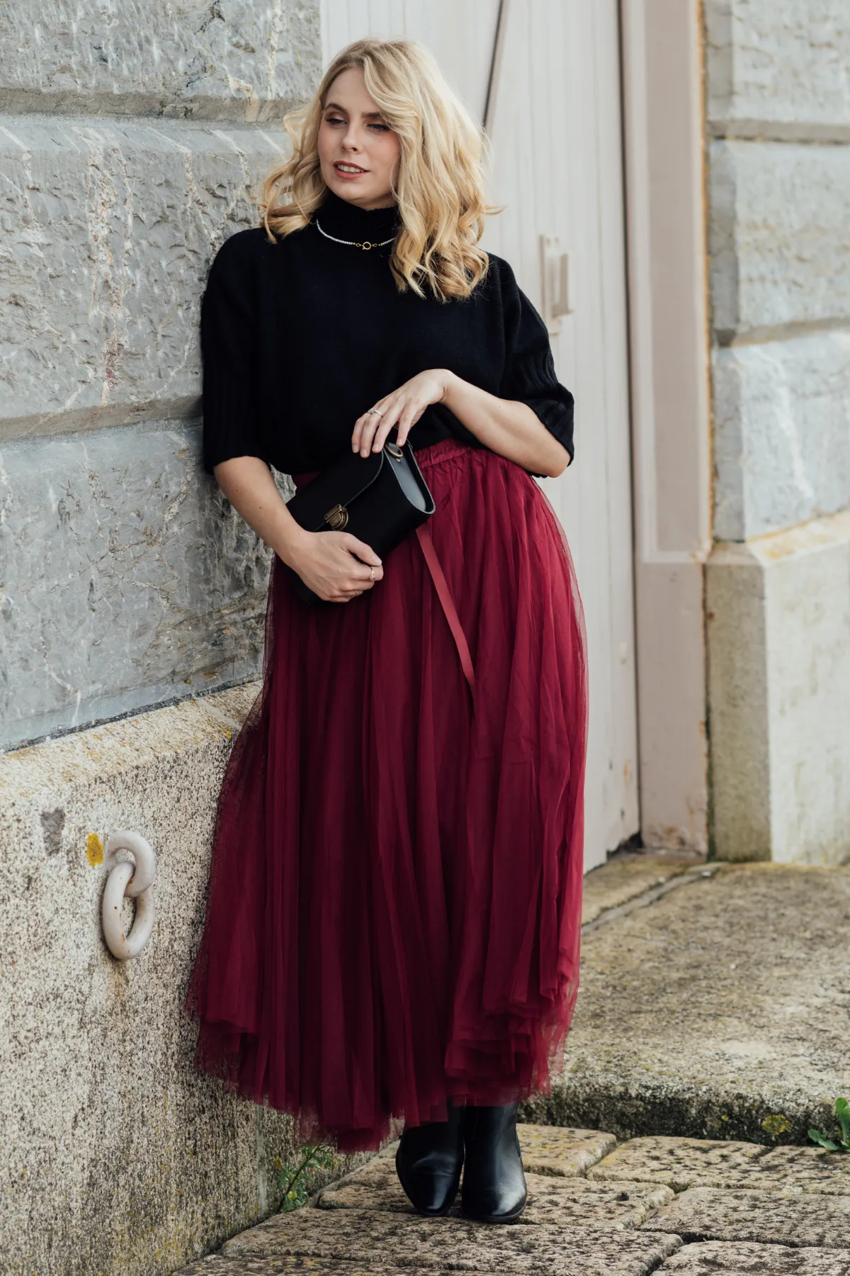 Grace Tulle Skirt | Burgundy