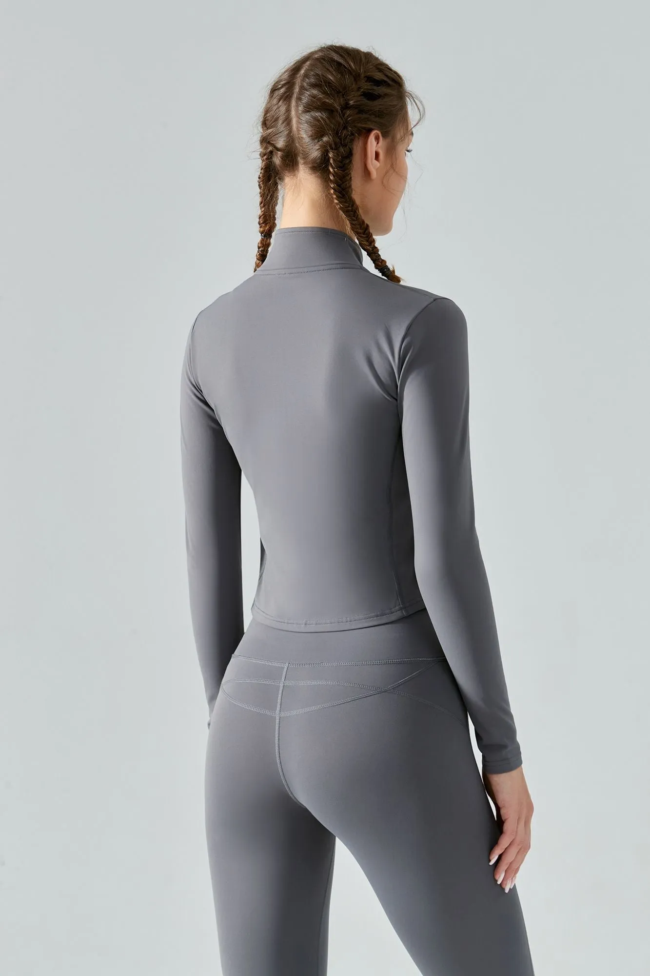 High Neck Zip-Up Thermal Track Jacket