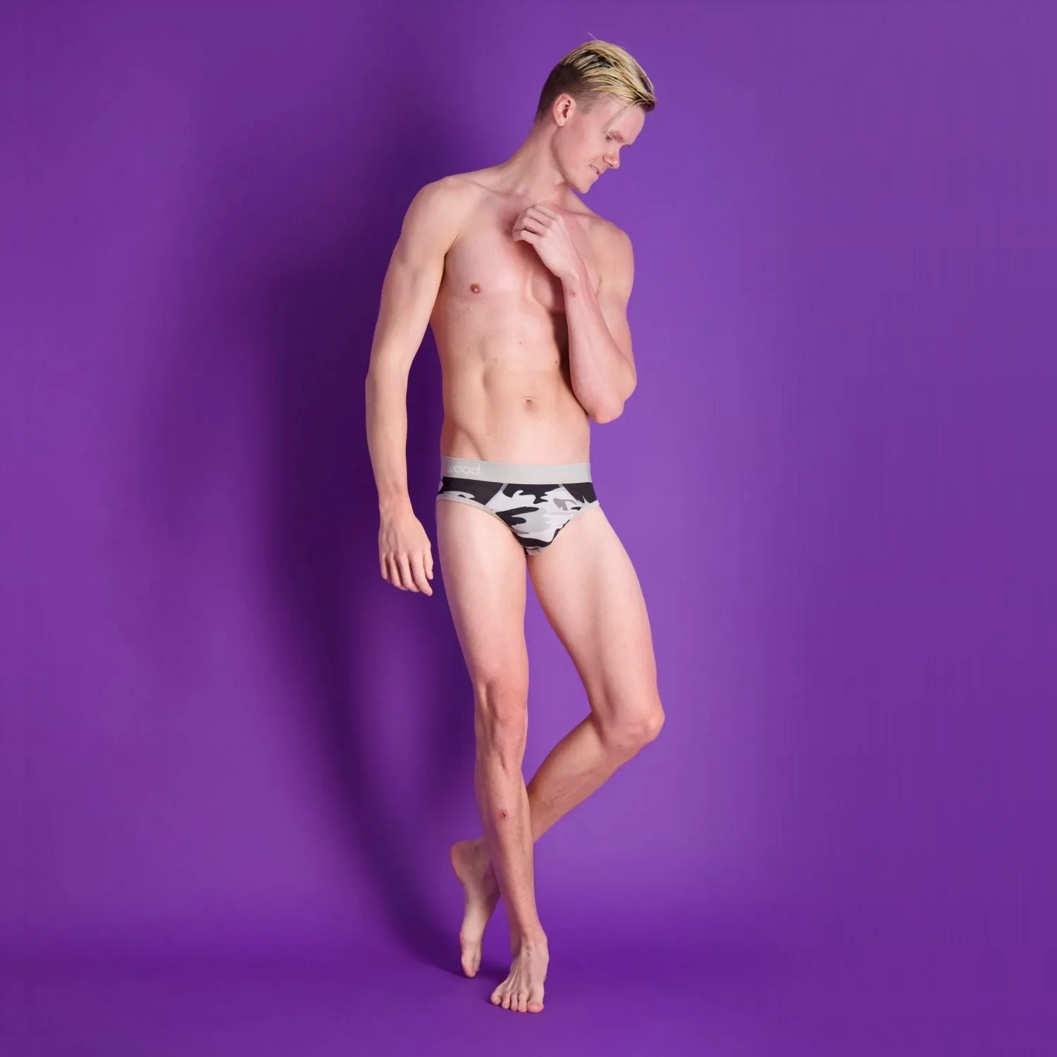 Hip Brief in Ghost Camo by Wood Underwear