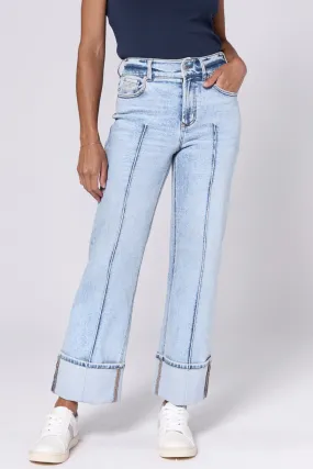 Holly High Rise Cuffed Jeans in Lake Shore