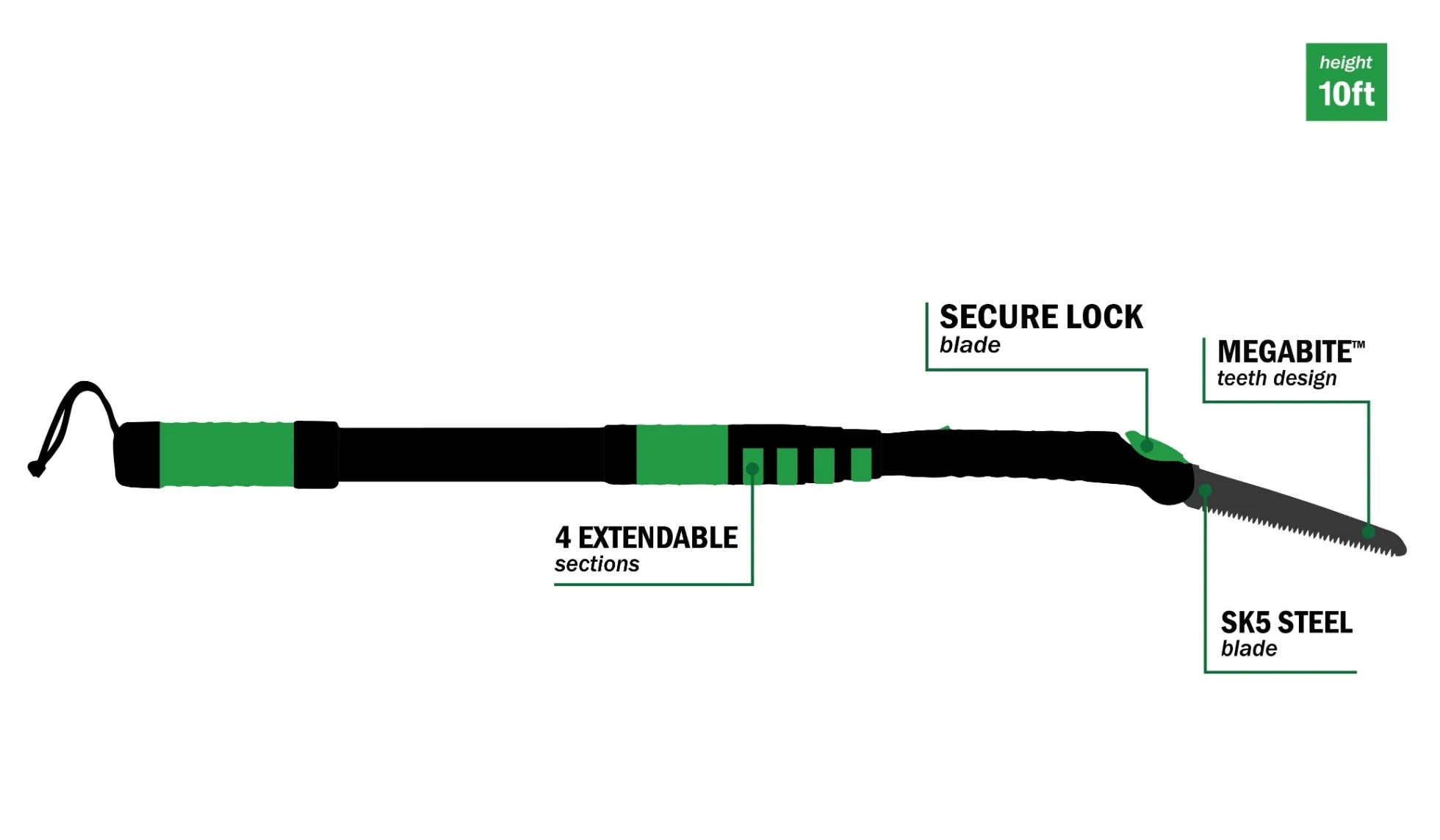 Hooyman Extendable Tree Saw 10ft