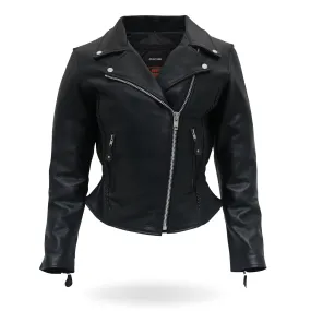 Hot Leathers JKL1009 Ladies Braided Motorcycle Leather Biker Jacket