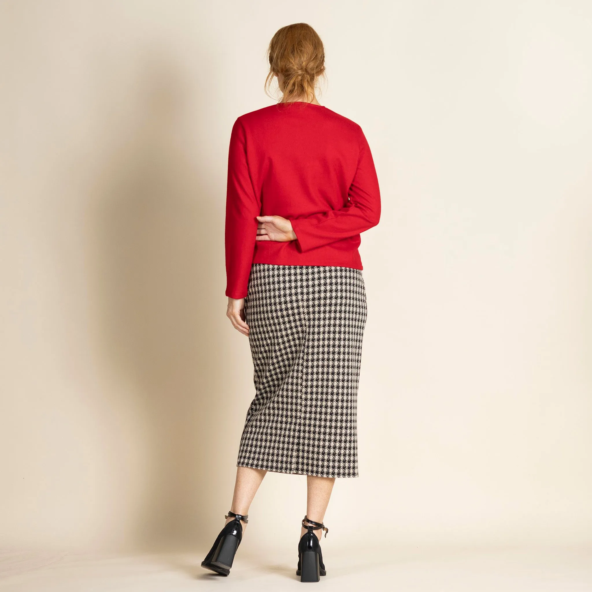 houndstooth pencil skirt