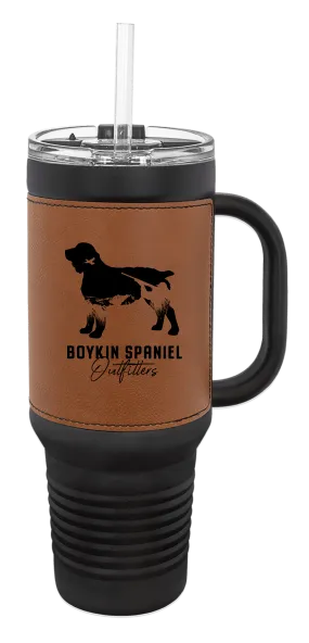 Hunting Silhouette Boykin Spaniel 40 oz Leather Tumbler